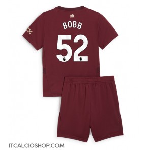 Manchester City Oscar Bobb #52 Terza Maglia Bambino 2024-25 Manica Corta (+ Pantaloni corti)